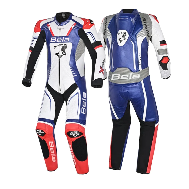 BELA X RACE 1PC MONO DE MOTO BLANCO NEGRO AZUL
