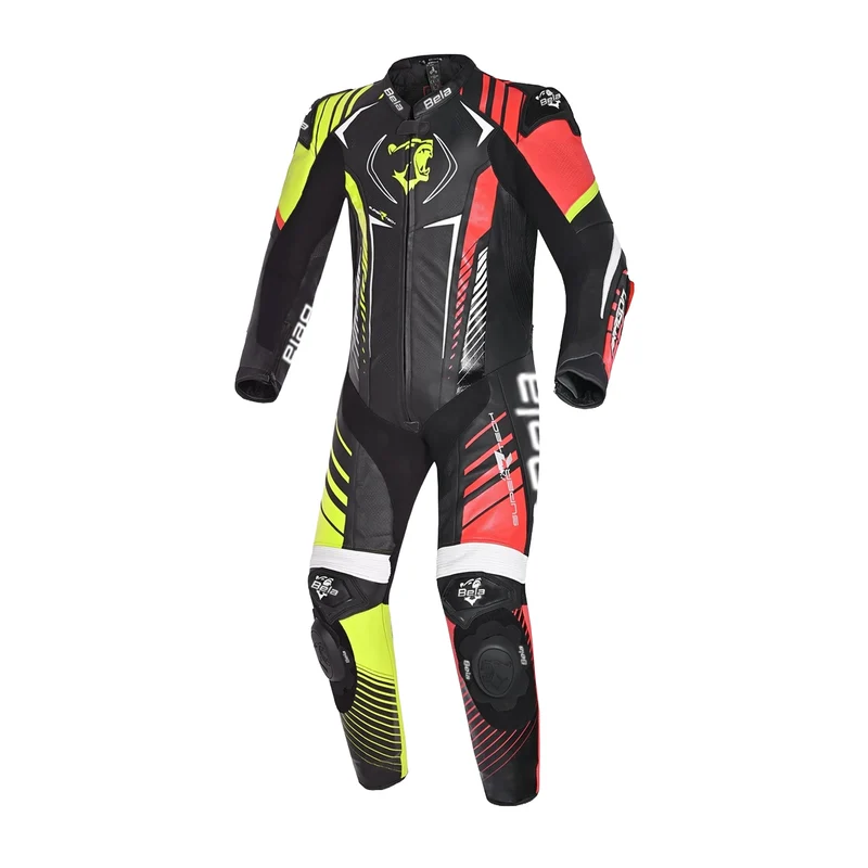 BELA ARAGON 1 PC MONO DE MOTO NEGRO ROJO AMARILLO