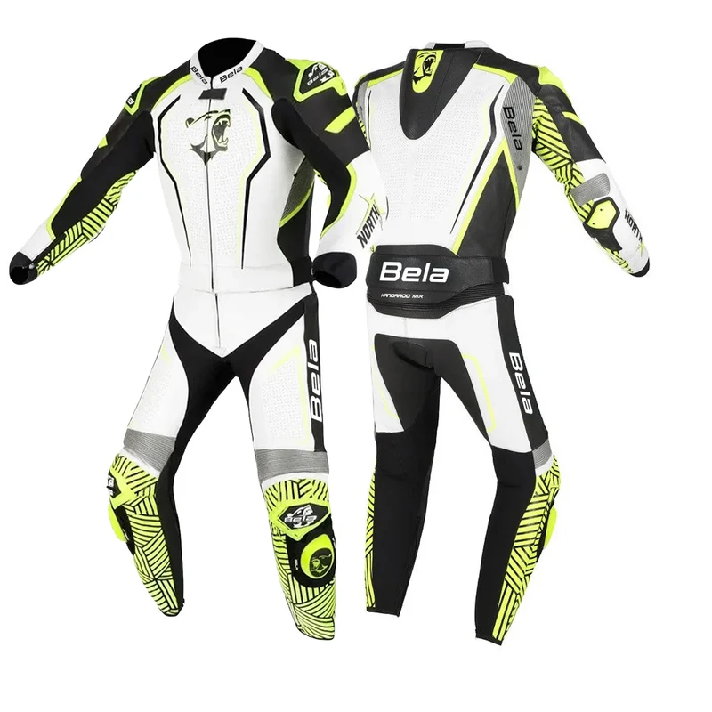 BELA NORTH STAR 2 PC MONO DE MOTO NEGRO BLANCO AMARILLO FLOU