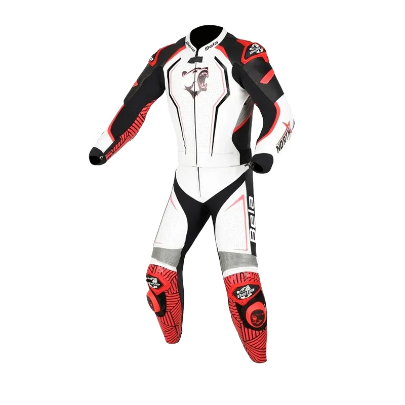 BELA NORTH STAR 2 PC MONO DE MOTO NEGRO BLANCO ROJO