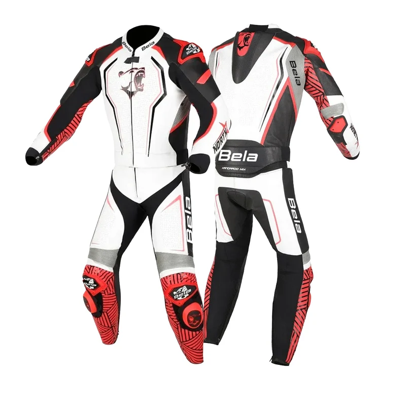 BELA NORTH STAR 2 PC MONO DE MOTO NEGRO BLANCO ROJO