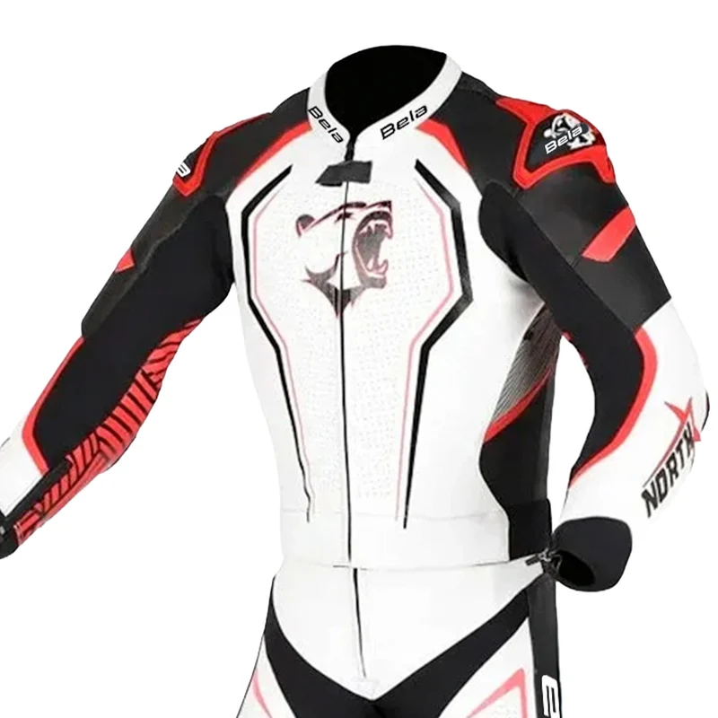 BELA NORTH STAR 2 PC MONO DE MOTO NEGRO BLANCO ROJO