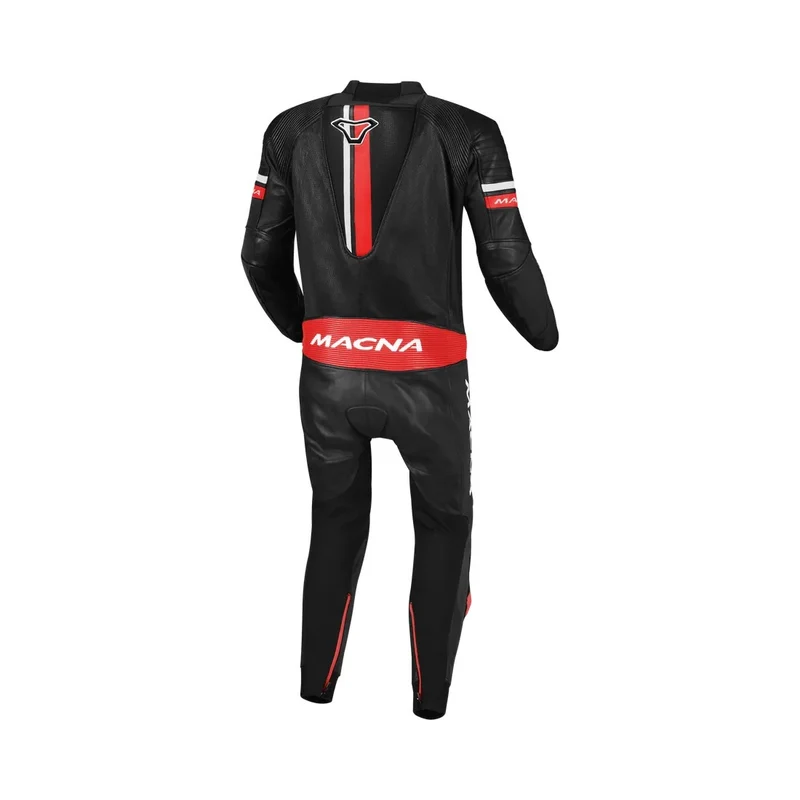 MACNA DIABRO 1 PIEZA MOTO PERFORADO TRAJE DE CUERO NEGRO ROJO