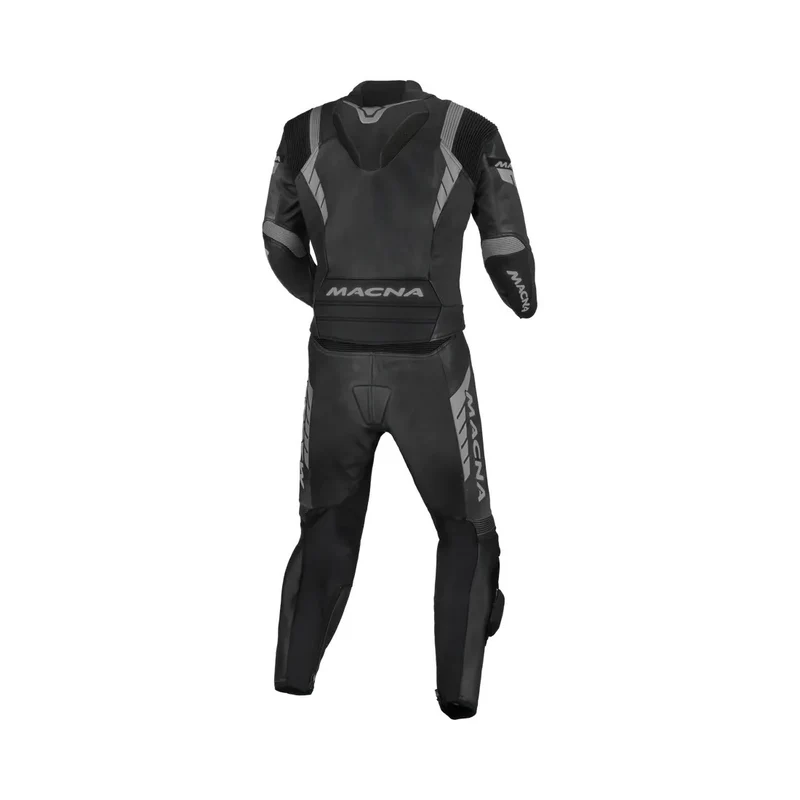 MACNA VARSHALL 2 PIEZA MOTO PERFORADO TRAJE DE CUERO NEGRO