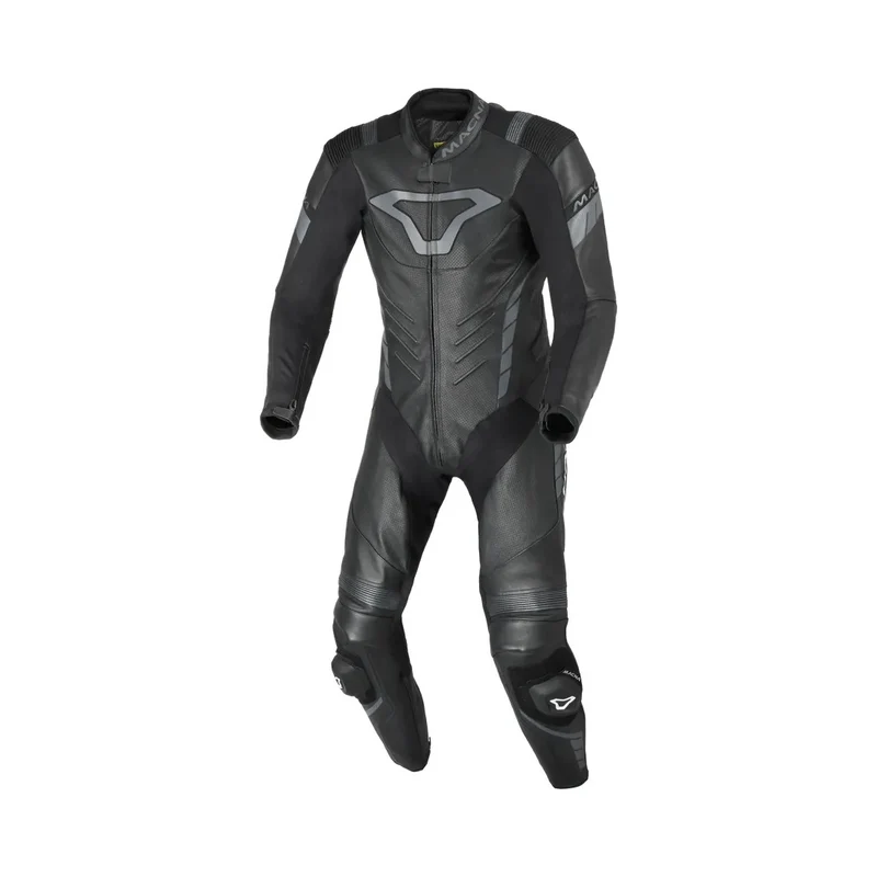MACNA VARSHALL 1 PIEZA MOTO PERFORADO TRAJE DE CUERO NEGRO