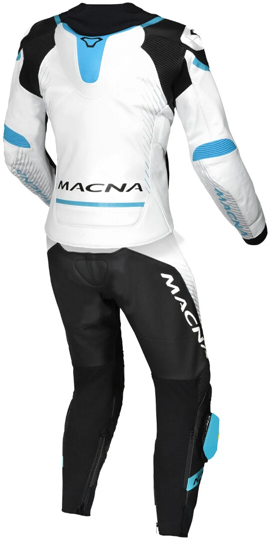 MACNA TRONNIQ 2 PIEZA MOTO PERFORADO TRAJE DE CUERO SEÑORAS BLANCO NEGRO AZUL