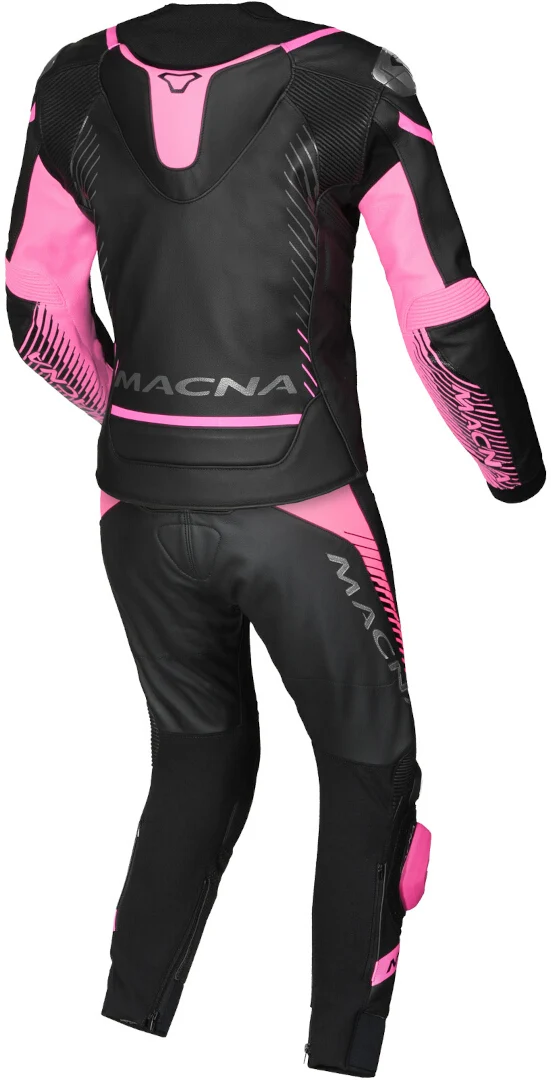 MACNA TRONNIQ 2 PIEZA MOTO PERFORADO TRAJE DE CUERO SEÑORAS NEGRO ROSA