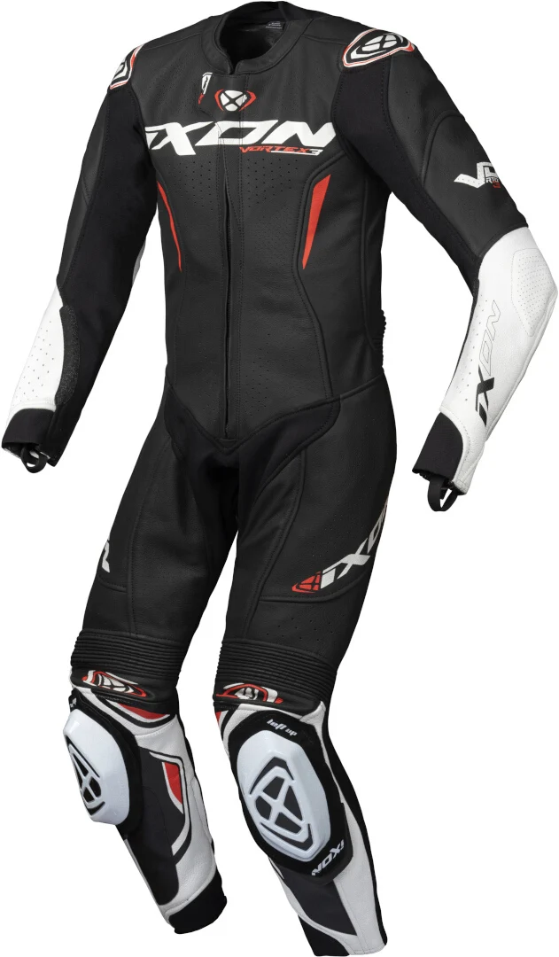 IXON VORTEX 3 NIÑOS 1 PIEZA MOTO TRAJE DE CUERO NEGRO BLANCO