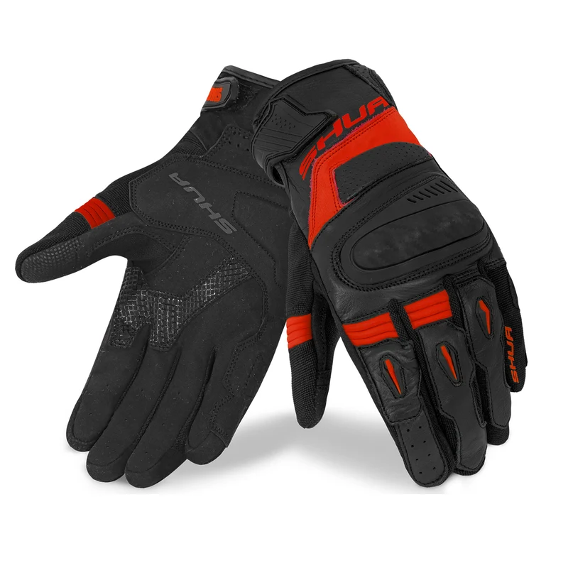 SHUA PROTON GUANTES DE MOTO NEGRO ROJO