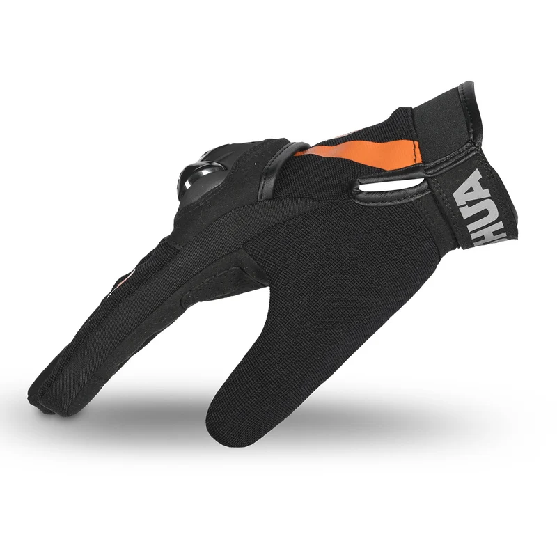 SHUA SHOT GUANTES DE MOTO TEXTILE HOMBRE NEGRO NARANJA