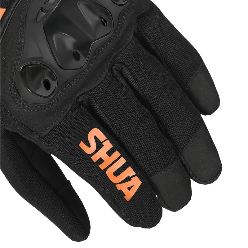 SHUA SHOT GUANTES DE MOTO TEXTILE HOMBRE NEGRO NARANJA