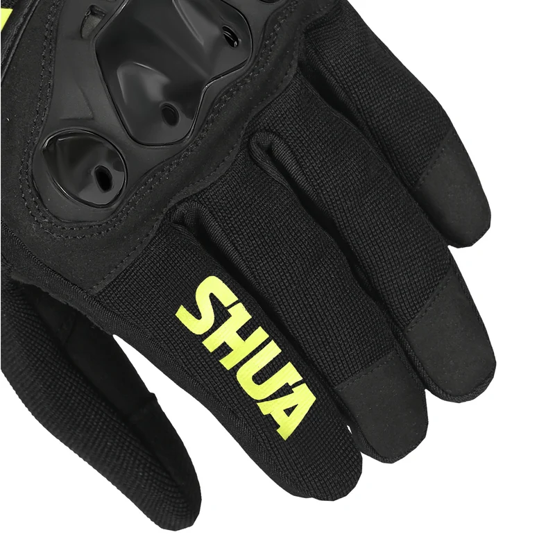 SHUA SHOT GUANTES DE MOTO TEXTILE HOMBRE NEGRO AMARILLO FLOUR
