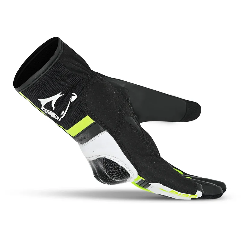BELA AIR FLOW GUANTES DE MOTO DE PIEL NEGRO BLANCO AMARILLO FLOU