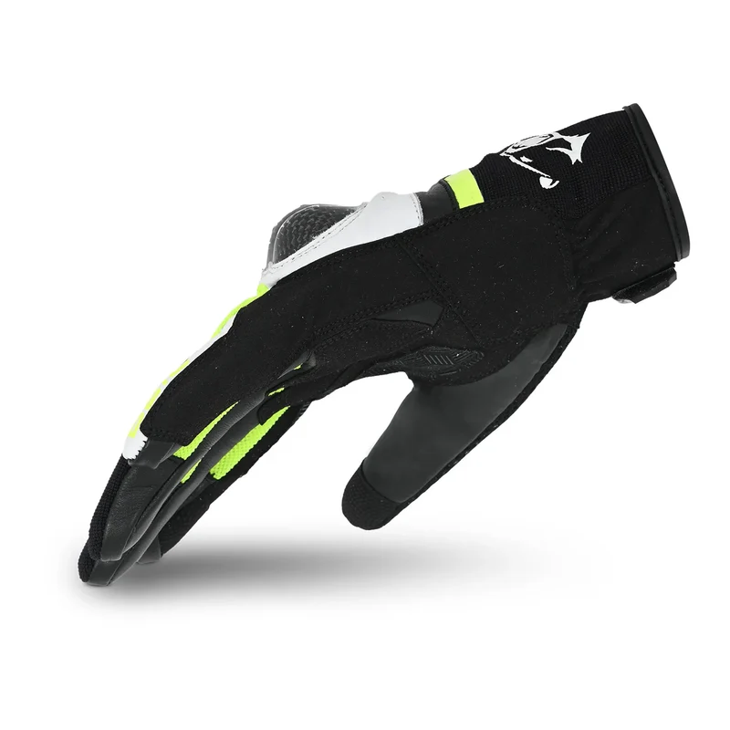 BELA AIR FLOW GUANTES DE MOTO DE PIEL NEGRO BLANCO AMARILLO FLOU