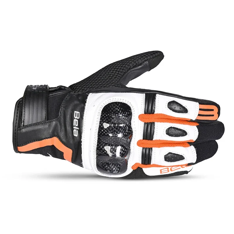BELA AIR FLOW GUANTES DE MOTO DE PIEL NEGRO NARANJA