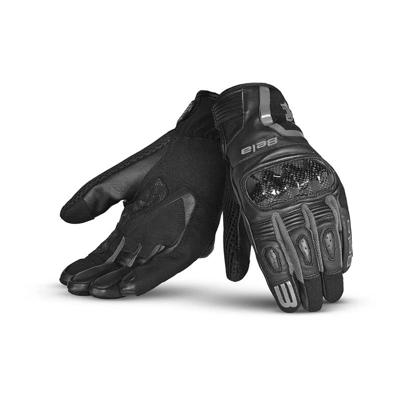 BELA AIR FLOW GUANTES DE MOTO DE PIEL NEGRO GRIS