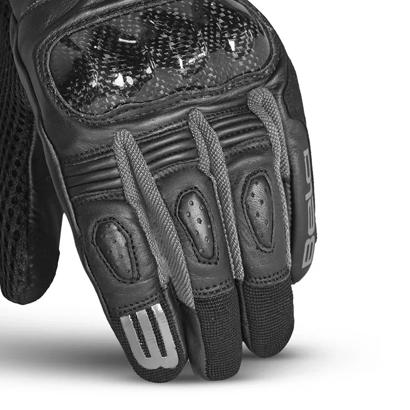 BELA AIR FLOW GUANTES DE MOTO DE PIEL NEGRO GRIS