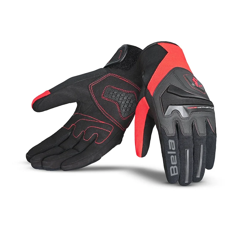 BELA STAR GUANTES DE MOTO TEXTIL NEGRO ROJO