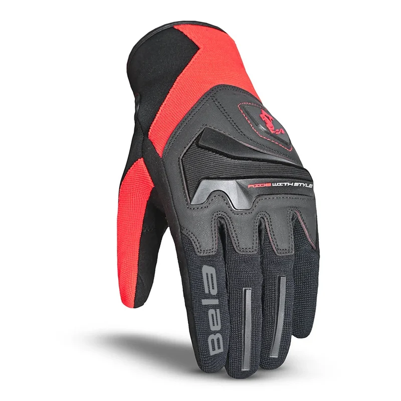BELA STAR GUANTES DE MOTO TEXTIL NEGRO ROJO