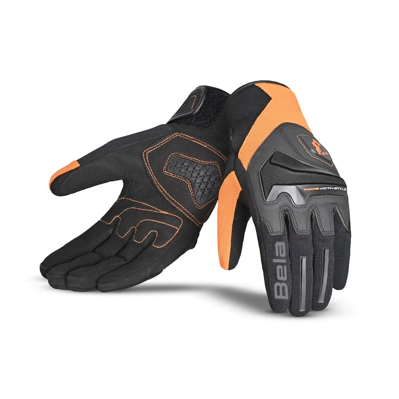 BELA STAR GUANTES DE MOTO TEXTIL NEGRO NARANJA