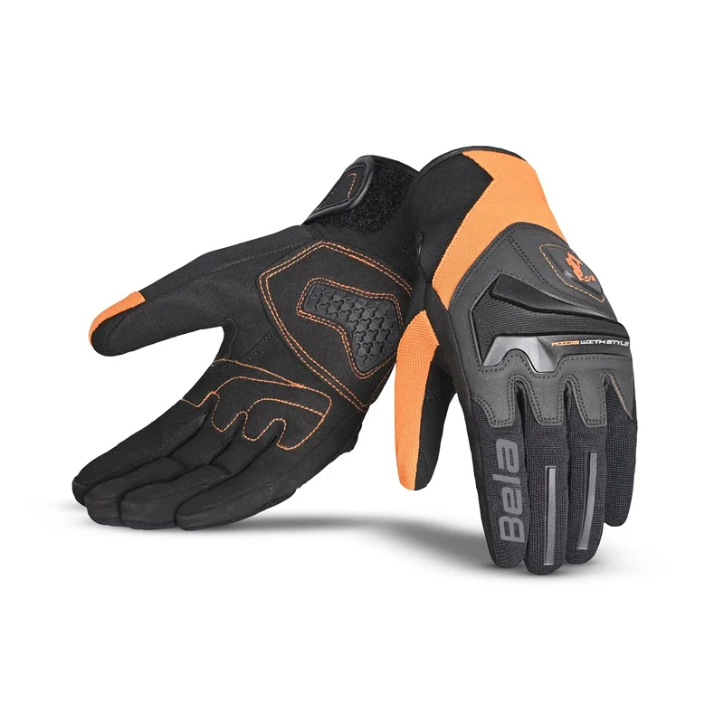 BELA STAR GUANTES DE MOTO TEXTIL NEGRO NARANJA