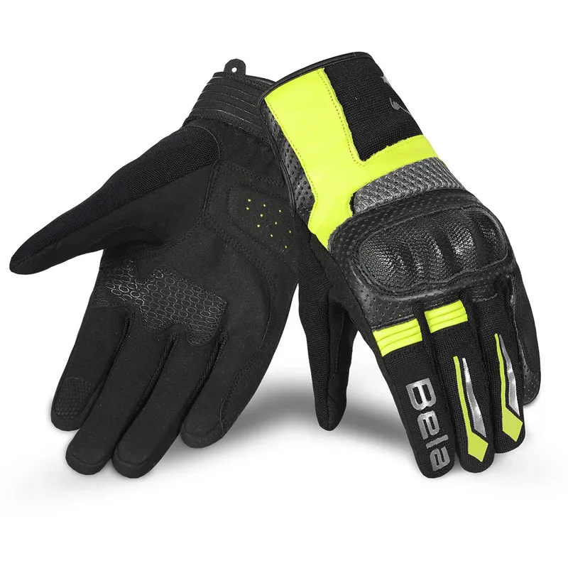 BELA HERO AIR GUANTES DE MOTO TEXTILE HOMBRE NEGRO GRIS AMARILLO FLOU