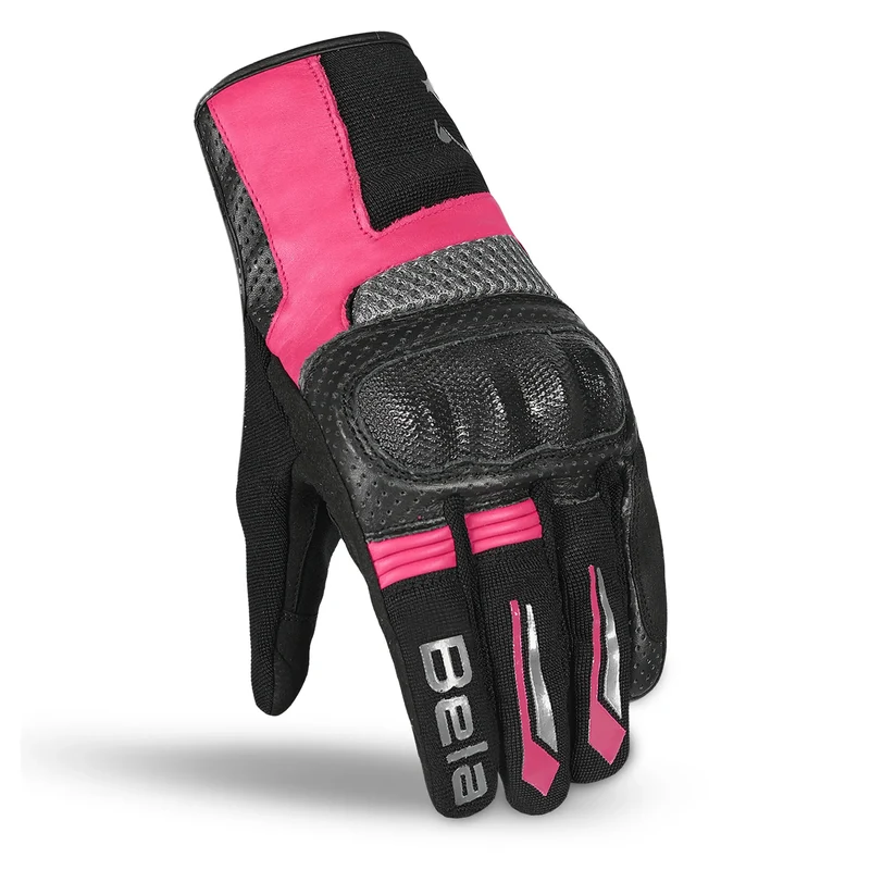 BELA HERO AIR GUANTES DE MOTO TEXTILE MUJER NEGRO ROSA