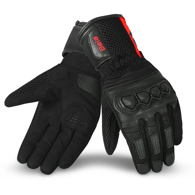 BELA TWIX MAN GUANTES DE MOTO TEXTIL NEGRO ROJO