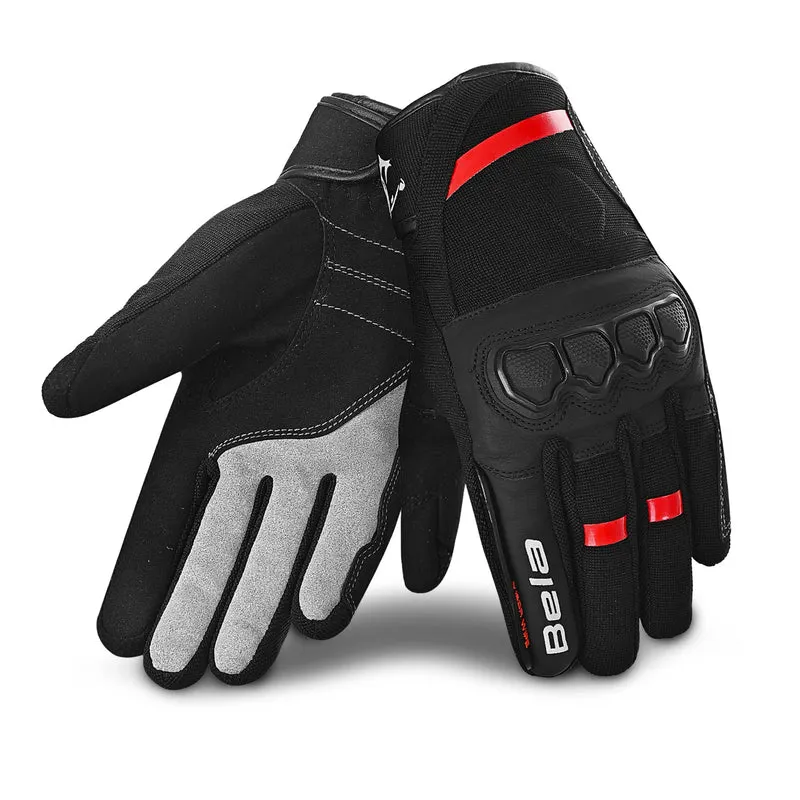 BELA TRACKER INVERNO WP GUANTES DE MOTO TEXTIL MUJER NEGRO ROJO