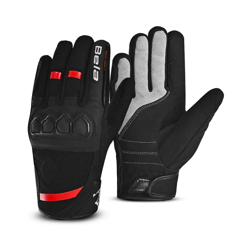 BELA TRACKER INVERNO WP GUANTES DE MOTO TEXTIL MUJER NEGRO ROJO