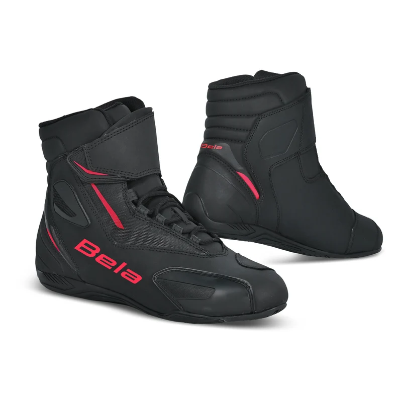 BELA MISSION WP BOTAS DE MOTO HOMBRE NEGRO ROJO