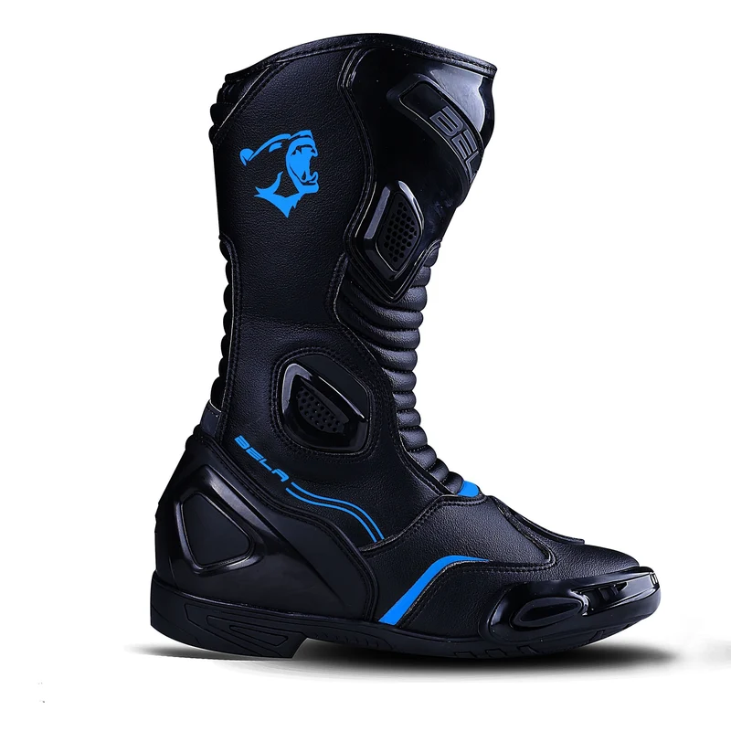 BELA STRIP PIEL BOTAS DE MOTO DE TOURING MUJER NEGRO AZUL