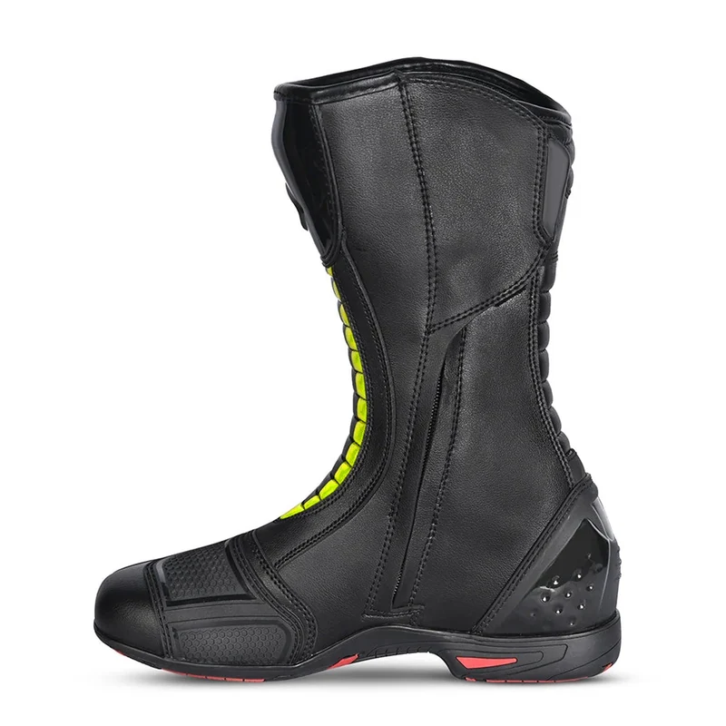 BELA STRIP PIEL BOTAS DE MOTO DE TOURING MUJER NEGRO AMARILLO FLOUR