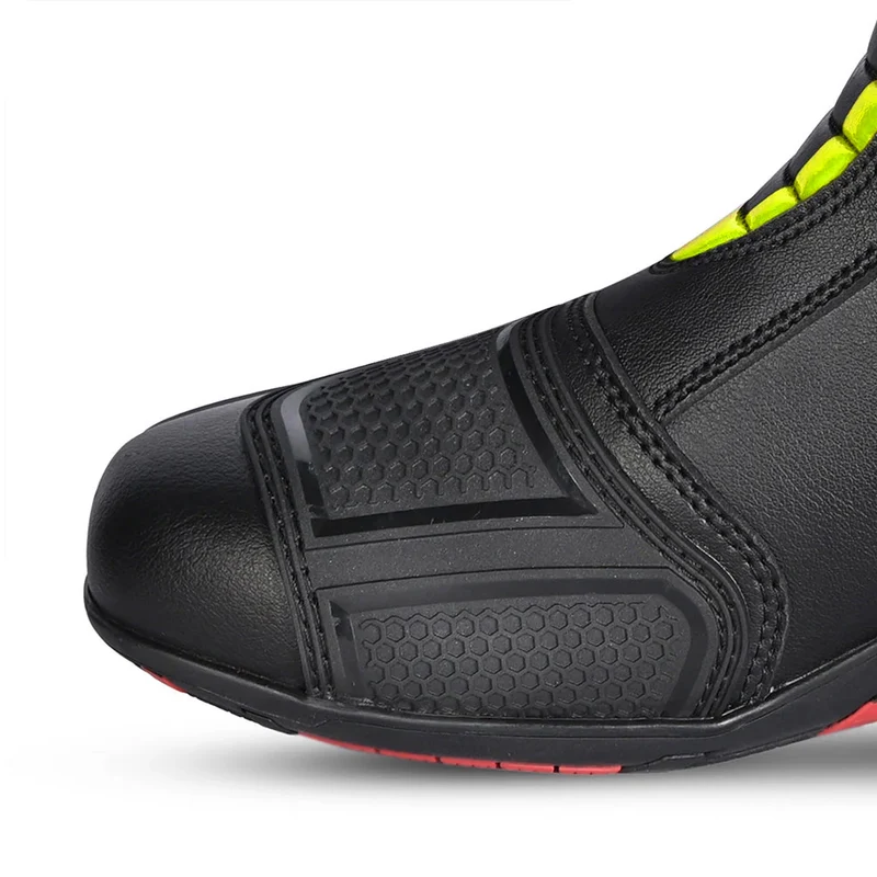 BELA STRIP PIEL BOTAS DE MOTO DE TOURING MUJER NEGRO AMARILLO FLOUR