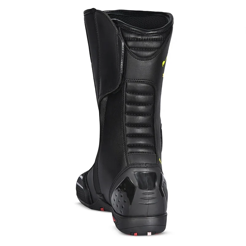 BELA STRIP PIEL BOTAS DE MOTO DE TOURING MUJER NEGRO AMARILLO FLOUR