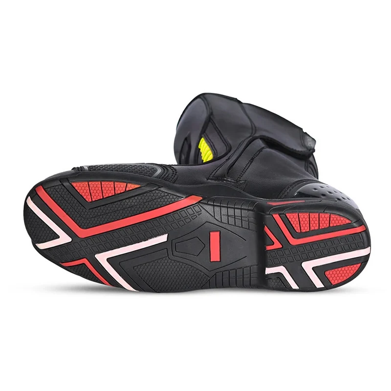BELA STRIP PIEL BOTAS DE MOTO DE TOURING MUJER NEGRO AMARILLO FLOUR