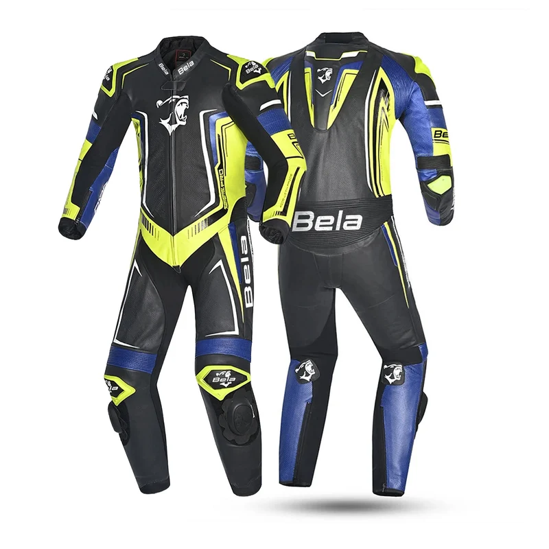 BELA BEAST 1 PC MONO DE MOTO NEGRO BLANCO AMARILLO FLUOR AZUL