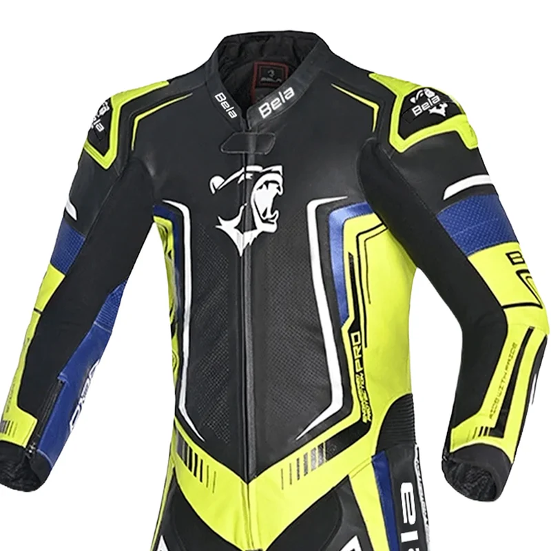 BELA BEAST 1 PC MONO DE MOTO NEGRO BLANCO AMARILLO FLUOR AZUL