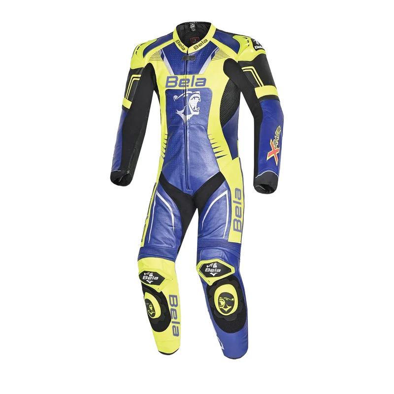 BELA X RACE 1 PC MONO DE MOTO AZUL AMARILLO FLUOR