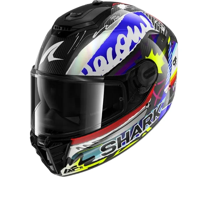 SHARK SPARTAN RS CARBON STREETRUSH Carbon Azul Chromo Casco De Moto