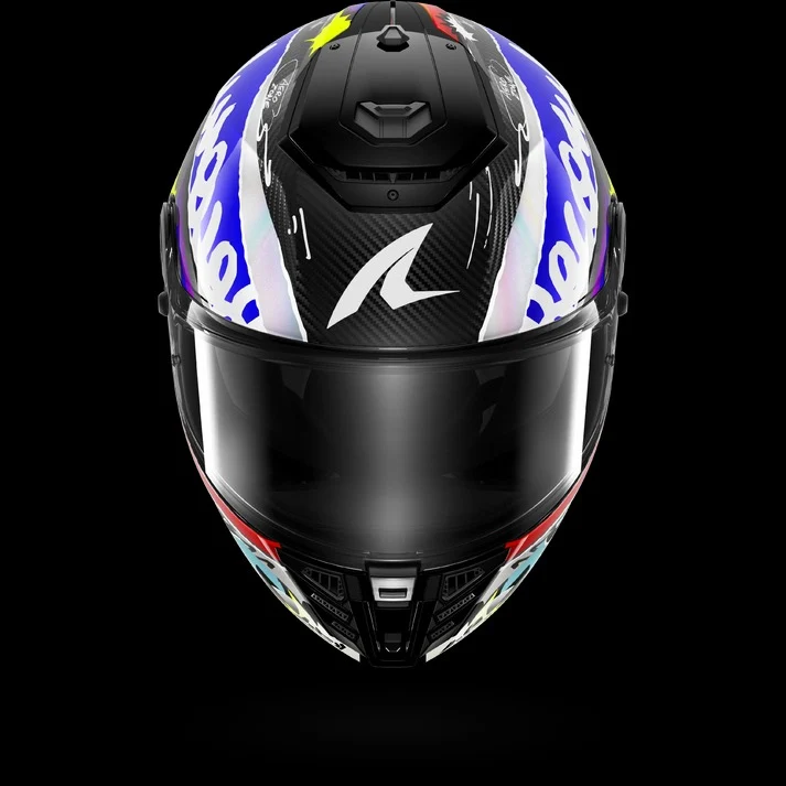 SHARK SPARTAN RS CARBON STREETRUSH Carbon Azul Chromo Casco De Moto