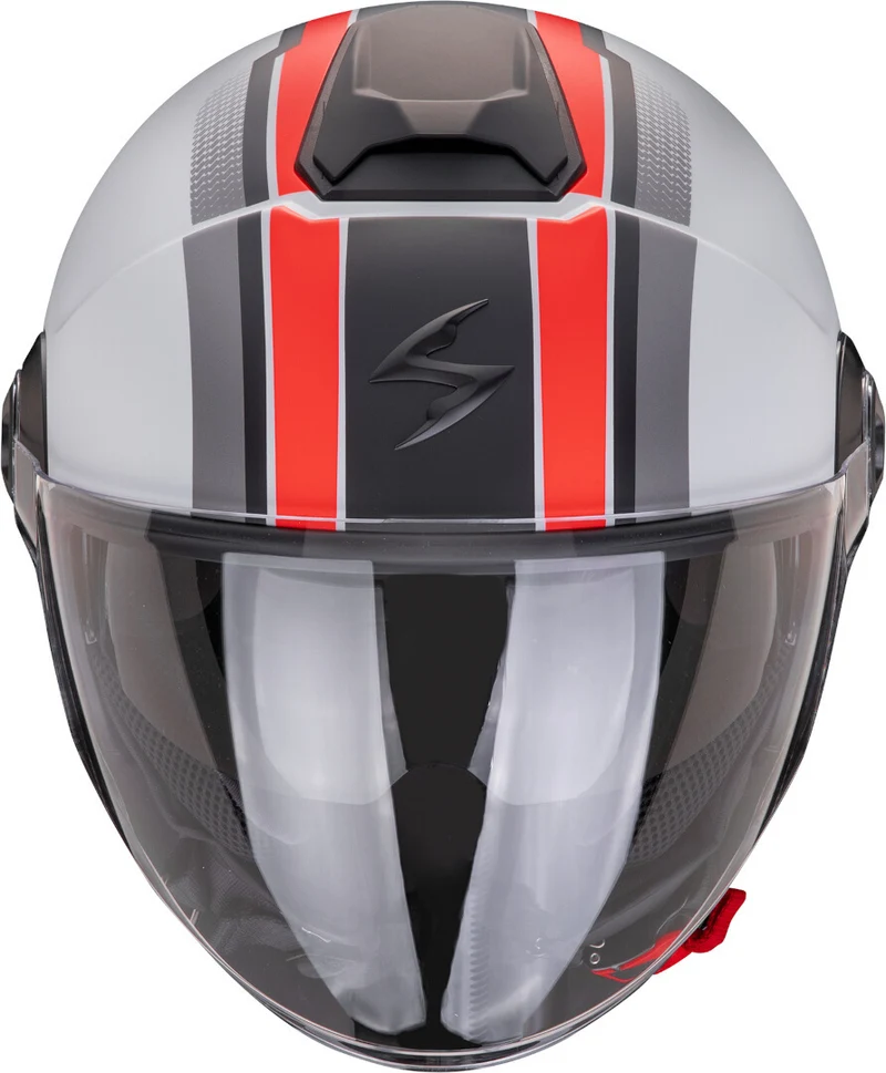 SCORPION EXO-CITY II VEL Abierto Jet Casco Gris Rojo Mate