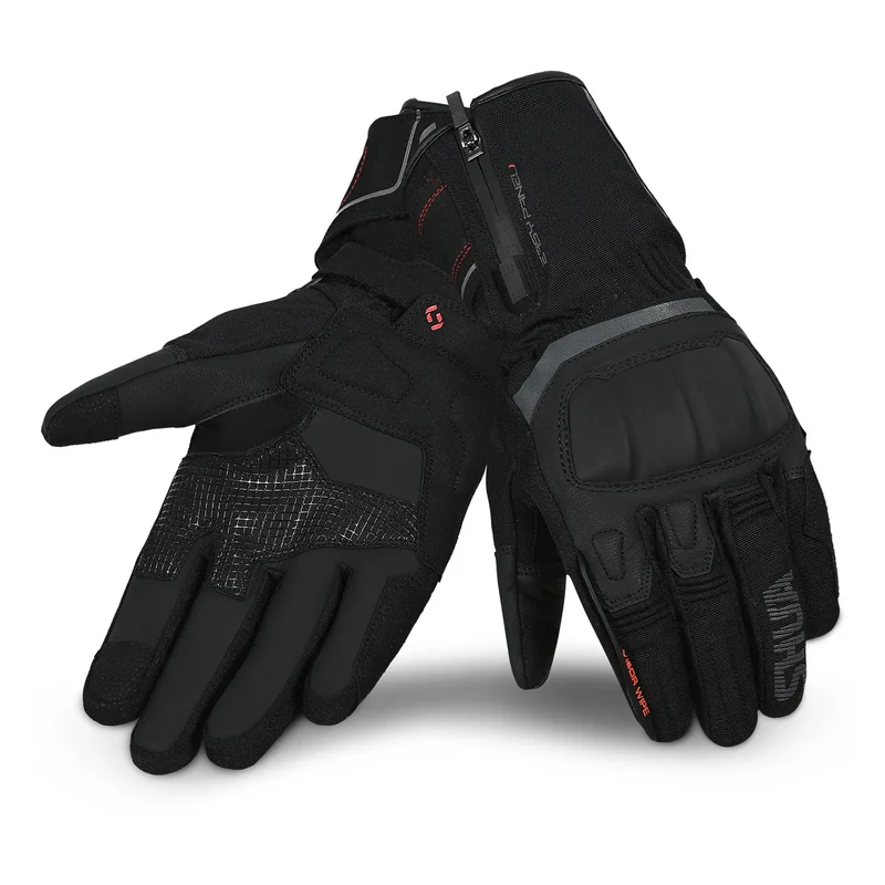SHUA THERMAL THAW GUANTES DE MOTO NEGRO ROJO
