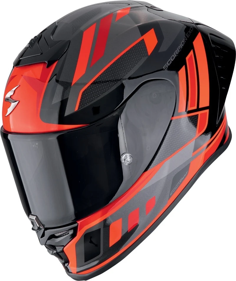 SCORPION EXO-R1 EVO AIR VITAL INTEGRAL CASCO Negro-Plata-Rojo