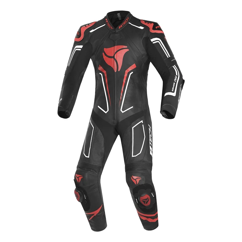 R-TECH DEFENDER GP 1 PC MONO DE MOTO HOMBRE NEGRO BLANCO ROJO