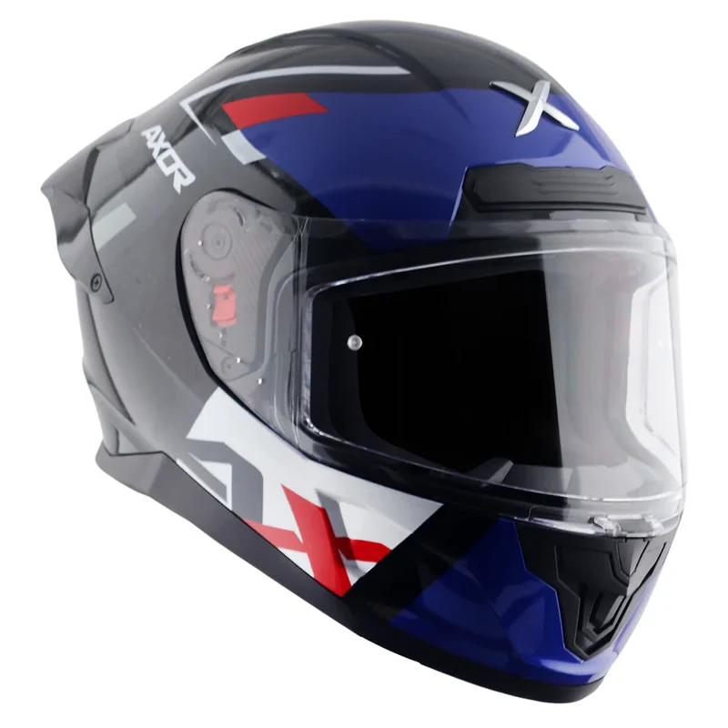 AXOR SABER X-SPORT CASCO INTEGRAL DE MOTO NEGRO MATE AZUL
