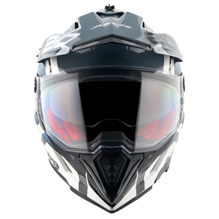 AXOR X-CROSS D/V X1 SPEEDOMETER CASCO DE MOTO BLANCO GRIS