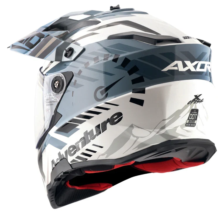 AXOR X-CROSS D/V X1 SPEEDOMETER CASCO DE MOTO BLANCO GRIS