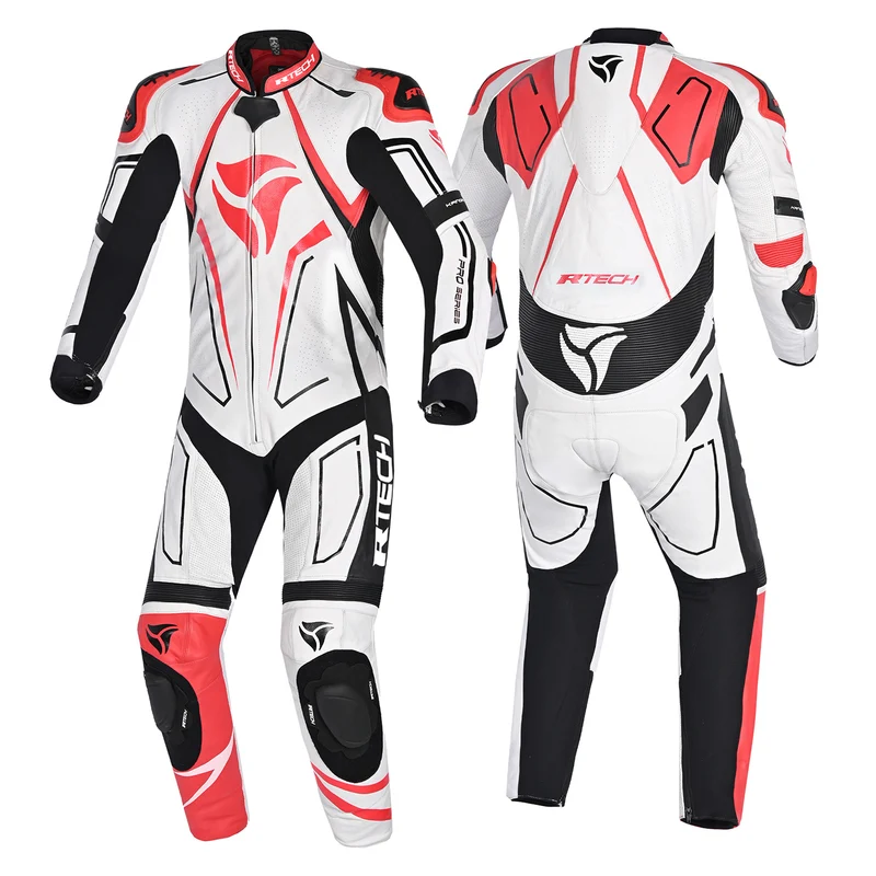 R-TECH RISING STAR 1 PC MONO DE MOTO HOMBRE BLANCO NEGRO ROJO