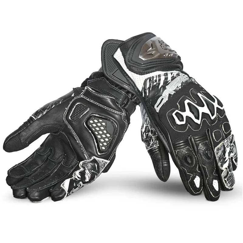 BELA ARMOUR PRO GUANTES DE MOTO NEGRO BLANCO